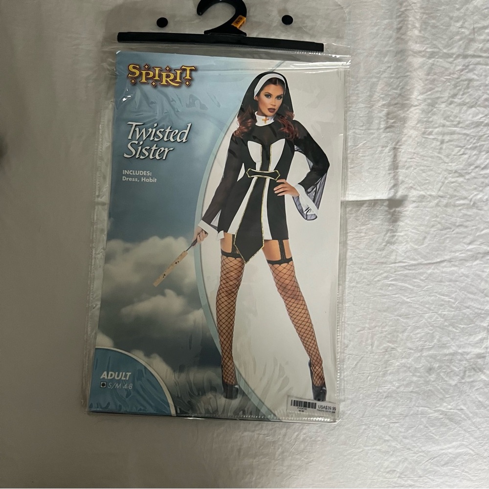 Spirit Twisted Sister Costume with Black and White Accents Nun Woman Halloween